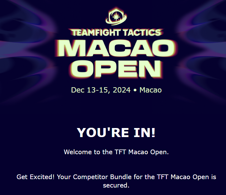 KjaosTFT's tweet photo. SEE U GUYS IN MACAO!! https://t.co/9X9bNkenwP