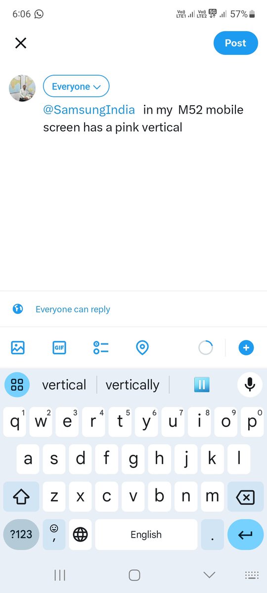 Shailendra1933's tweet photo. @SamsungIndia   in my  M52 mobile screen has a pink vertical.
What is the solution of this problem? https://t.co/GVRNbHsuf0
