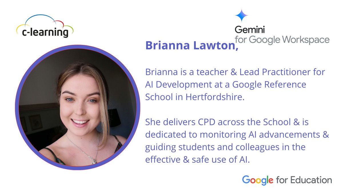 🎉 Exciting news! We’re thrilled to announce Brianna Lawton as one of our inspiring speakers at the highly anticipated #BackToSchool in the AI Era event, hosted by C-Learning and Google for Education on September 20th, 2024, at Google HQ CSG Office!

Brianna, a leading voice in