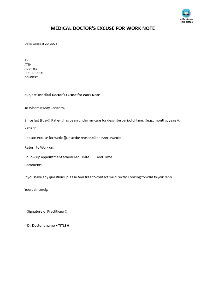 AB_Templates's tweet photo. Medical Doctors Note For Work https://t.co/BHFQDZB3bq https://t.co/RsLAmypT61