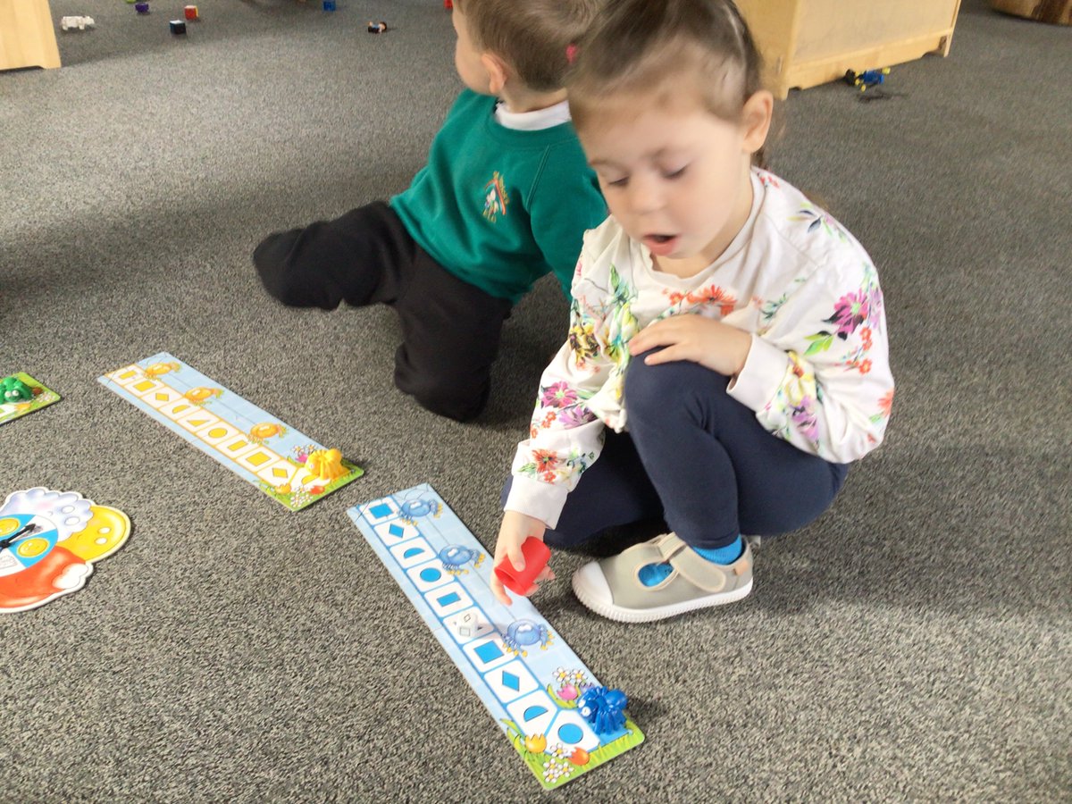 ELC_StP's tweet image. We have been learning to follow instructions, take turns, count dots and move forward as we play the game ‘Insey Winsey Spider’.#listening #numeracy #turntaking