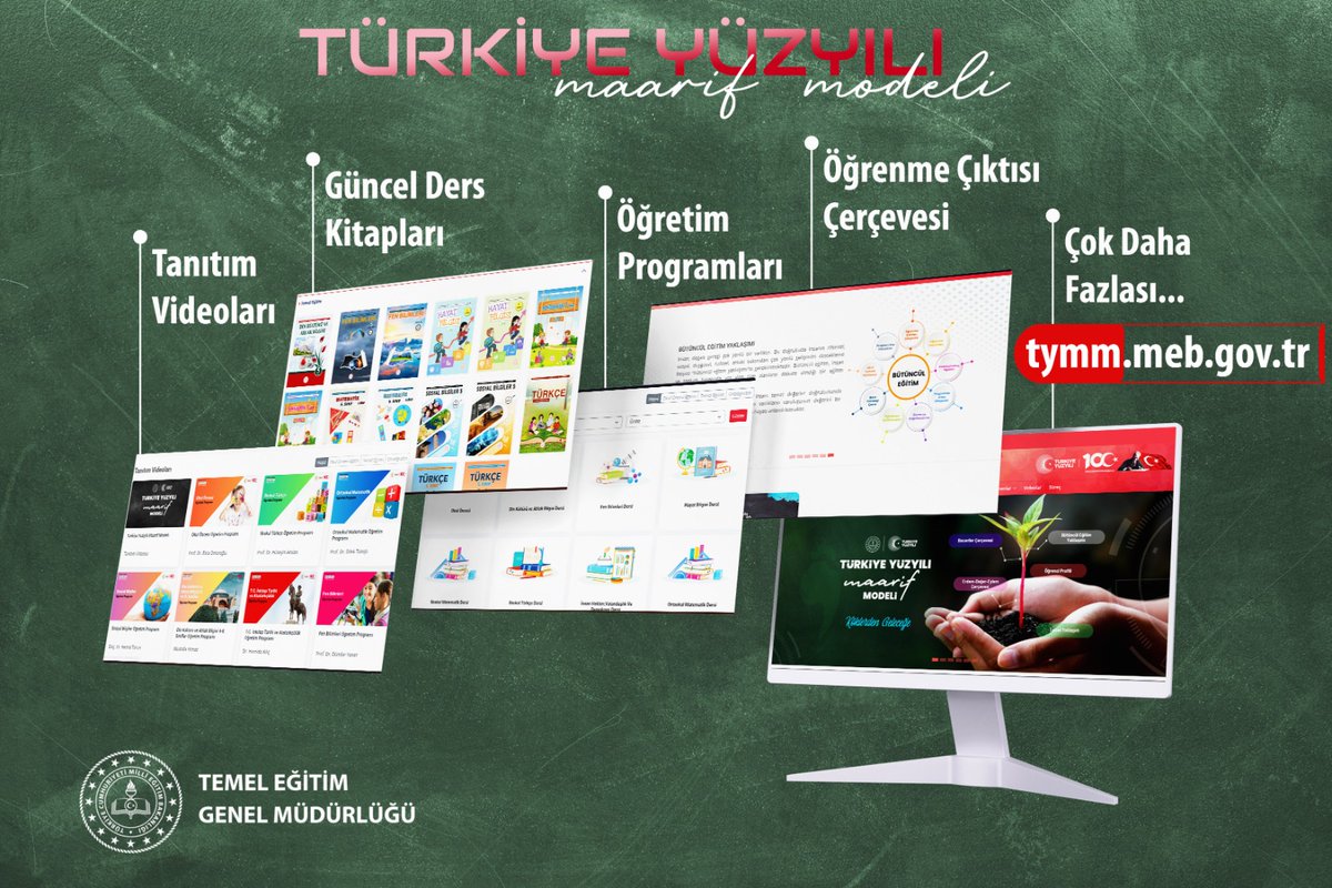Türkiye Yüzyılı Maarif Modeli kapsamında Bakanlığımızca geliştirilen dijital platform erişime açıldı. 💻📱
 
🔗 tymm.meb.gov.tr adresinden öğretmenlerimiz ve eğitim paydaşlarımız
zengin kaynaklara ulaşabilirler.

<a href="/tcmeb/">Millî Eğitim Bakanlığı</a>
<a href="/Yusuf__Tekin/">Yusuf Tekin</a>
<a href="/farukyelkenci/">Ömer Faruk Yelkenci</a>
<a href="/ebubekirsavasci/">Ebubekir Sıddık Savaşçı</a>