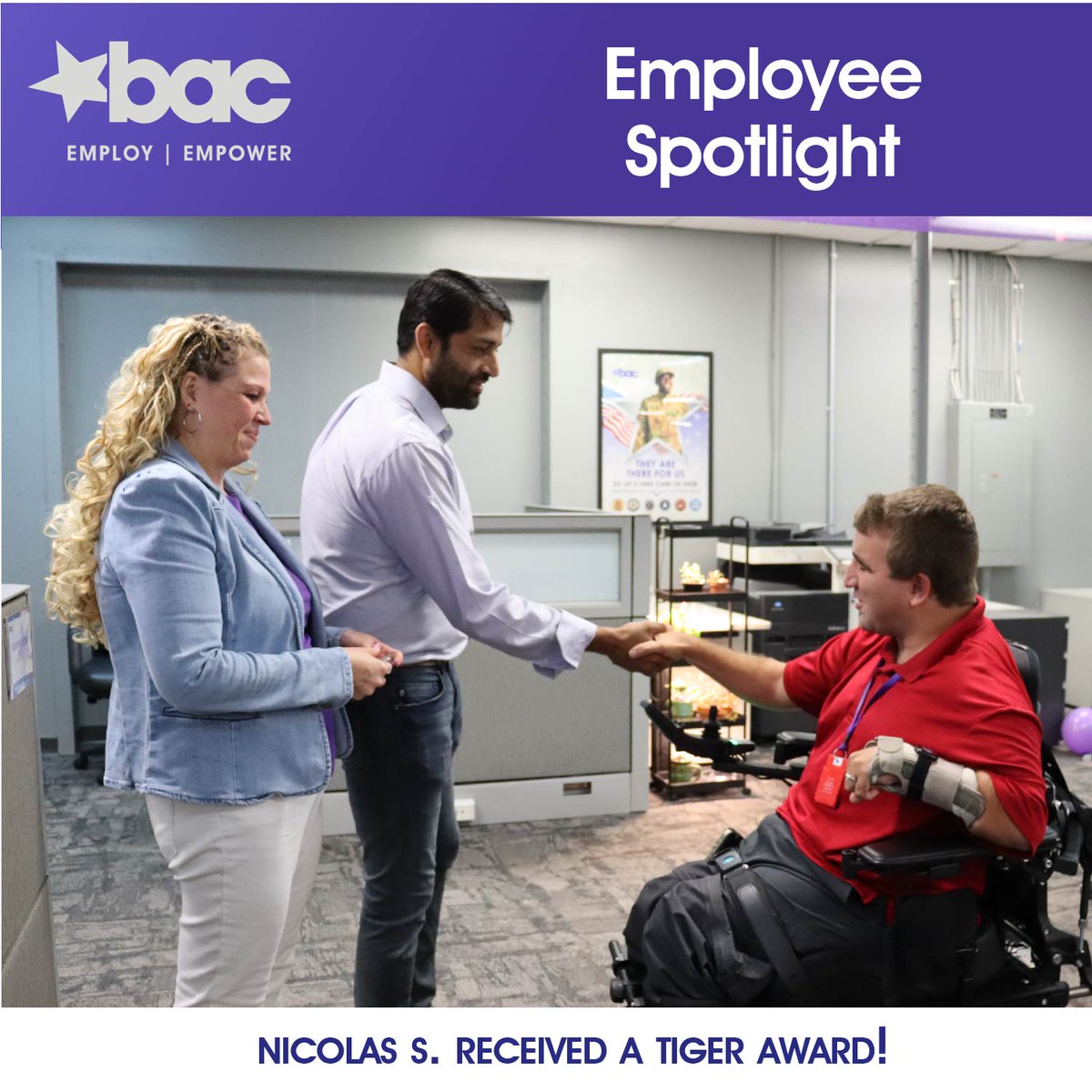 BACEmploy's tweet image. 🌟Team Tuesday 🌟 Congratulations on your Tiger Coin!

Nicholas S., known as Nick, has shown remarkable growth in his role as a customer service representative. 

Hear more of his story: bit.ly/4cD7ZLE

#PowerofBAC #Employ #Empower