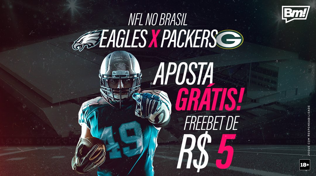 Aposta grátis na NFL! 🏈🇧🇷
Aproveite a Freebet de R$ 5 para apostar no jogo entre Eagles e Packers e coloque mais emoção neste duelo! Insira o promocode NFLBRASIL em "Minha Conta", na seção "Rollover Sobre Bônus", e garanta sua aposta! bit.ly/NFLBRASIL
#NFLBrasil