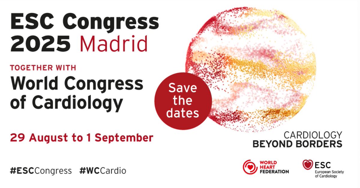 A massive thank you to our #ESCCongress Social Media Ambassadors for their great live coverage and to our #ESCMotions team for the video interviews 🤗   

We hope you enjoyed it! See you next year in Madrid for #ESCCongress 2025