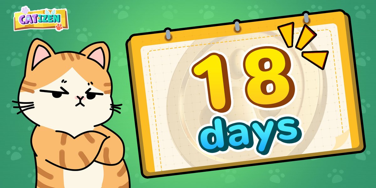 CatizenAI's tweet image. Count down 18 days. 😻

#TON #Mantle #Catizen