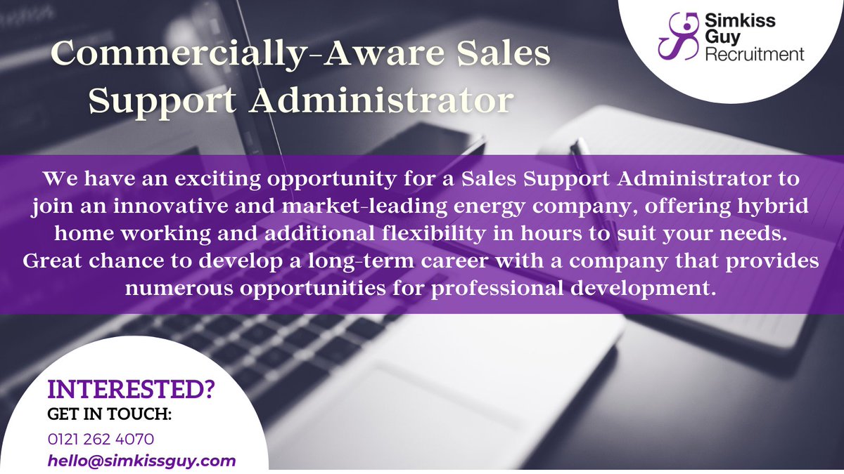 To thrive in this company, you will be highly ambitious and excited by the opportunity to develop a long-term career with an organisation that prides itself on investing in its employees

simkissguy.com/job/commercial…