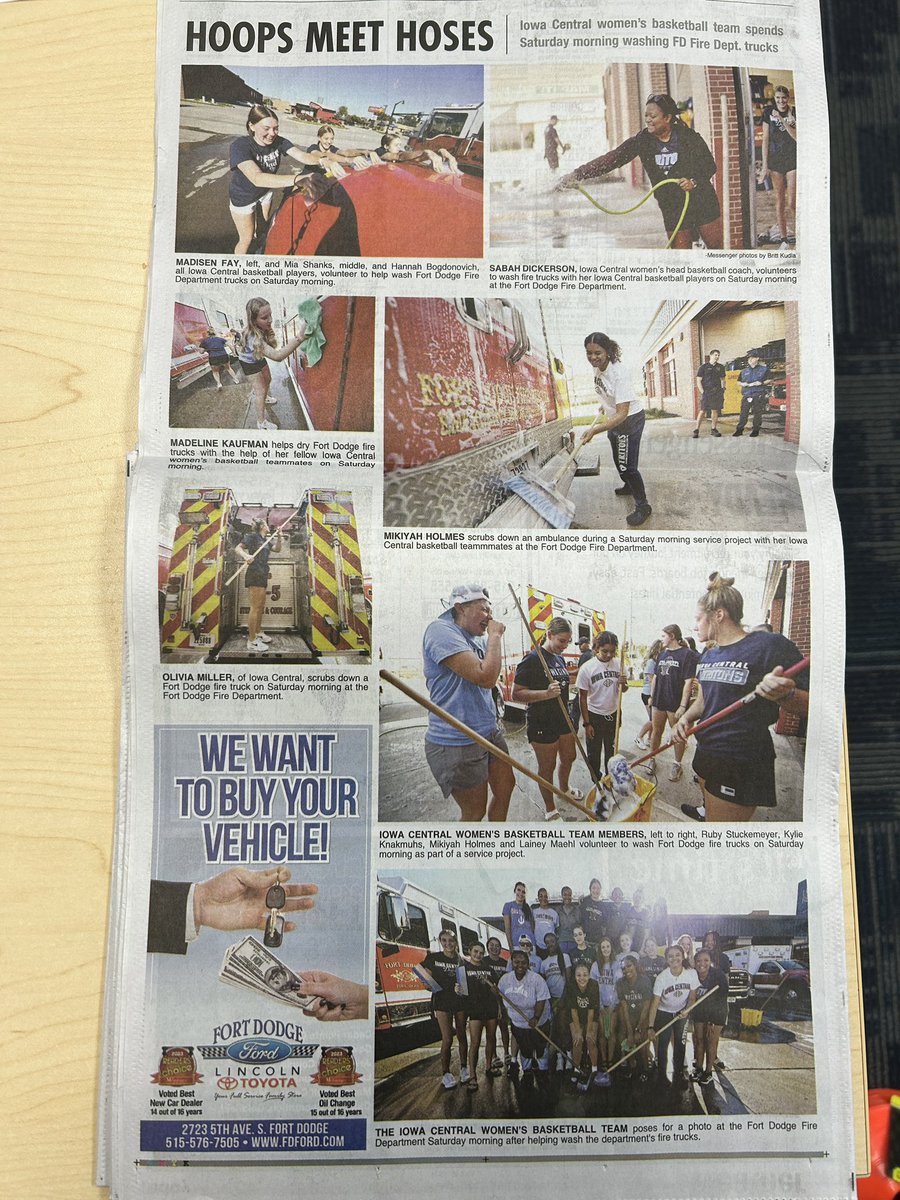 IowaCentralWBB's tweet photo. Special thank you to @BrittKudla @ByEricPratt @FDMessengerNews for covering team’s community service project! We greatly appreciate your support of Iowa Central Athletics!
#RollTritons 🔱 #WriteTheNextChapter https://t.co/n6my8t3ypz