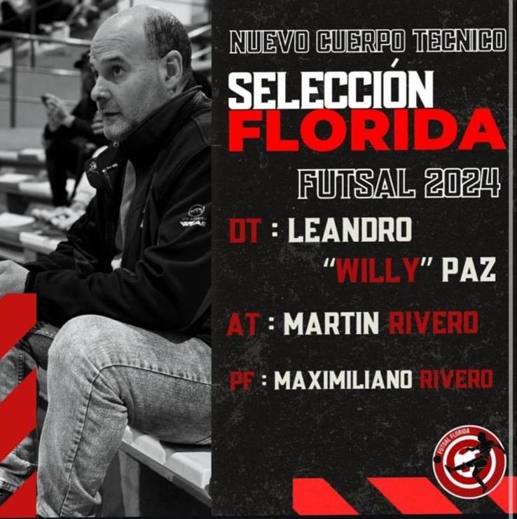 Leandro Paz fue designado entrenador de la selección de Florida de Futsal que disputará el torneo nacional de selecciones.