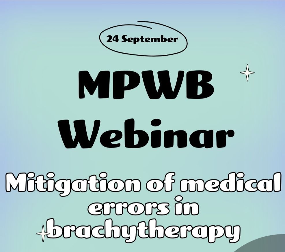 Medical Physics for World Benefit (@medphyswb) on Twitter photo ๐
Sept 24, 2024
โฐ 09:00 ET | 15:00 CET
MPWB Webinar on "mitigating medical errors in #Brachytherapy"
Speaker: Dr. Samantha Simiele.
Moderated by Sarah Ashmeg & Arjit Baghwala.
๐ Register here: buff.ly/478FzZ5
#MedPhys #PatientSafety #Healthcare <a href="/aapmHQ/">American Association of Physicists in Medicine</a> #MPWB ๐
Sept 24, 2024
โฐ 09:00 ET | 15:00 CET
MPWB Webinar on "mitigating medical errors in #Brachytherapy"
Speaker: Dr. Samantha Simiele.
Moderated by Sarah Ashmeg & Arjit Baghwala.
๐ Register here: buff.ly/478FzZ5
#MedPhys #PatientSafety #Healthcare <a href="/aapmHQ/">American Association of Physicists in Medicine</a> #MPWB