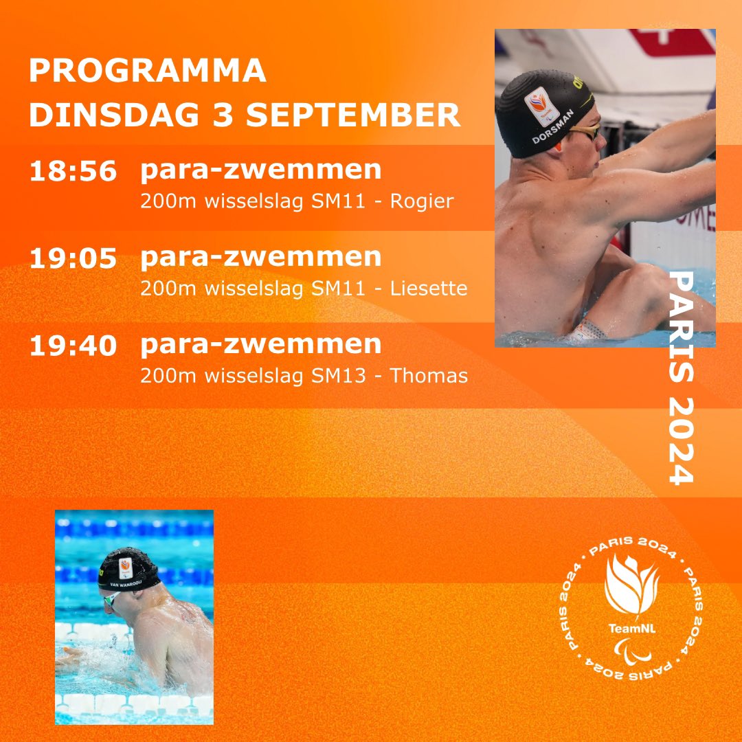 Een avondje wisselslag!🏊

👉Kijk mee via YouTube Paralympics

#paris2024 #SamenSterker #TeamNLparazwemmen