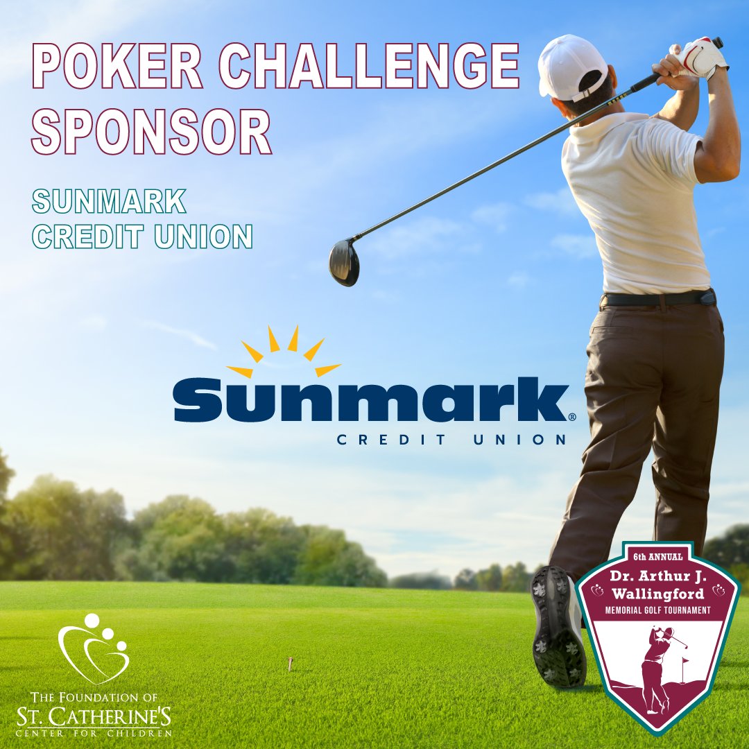 Thank you to one our Poker Challenge Sponsor, <a href="/sunmarkcu/">Sunmark Credit Union</a>, for your generous support!

If you'd like to play in our tournament or become a sponsor, please visit: st-cath.org/golf/ 

#GolfTournament #CapitalRegion #NonProfit #CommunitySupport #518 #Fundraiser #HopeForTomorrow