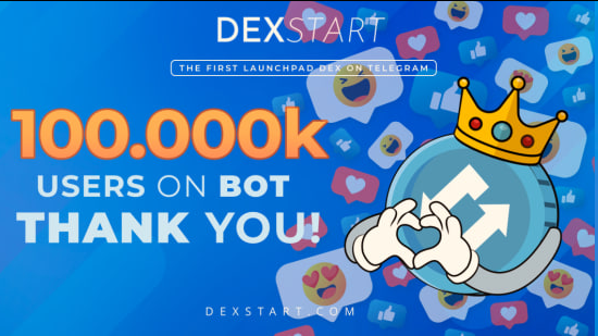 dex_start's tweet photo. Milestone Achievement! 🎉

We have surpassed 100,000 active Telegram users within Bot https://t.co/XOeL0TlK2L! 💰

A sincere thank you to our exceptional DexStart community https://t.co/RTZYgjSsnr for your unwavering support. We are on a thrilling journey together, and this is just the beginning!

Stay tuned for exciting updates - the best is yet to come!

Get ready to connect your wallet https://t.co/XOeL0TlK2L, transfer funds with ease, and share the love (or not, we won't judge ) - the excitement is building! 🤫💰

#HamsterKombat #hamsterkombatcombo #hamster #TapSwap #pigscommunity #Airdrop #Airdrops #OKX $KUCOIN $BLUM $PIGS #DOGS $DOGS $TON $CATS
