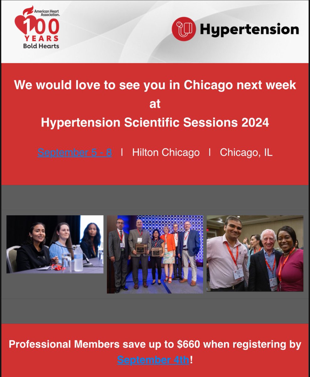 Council on Hypertension (@councilonhtn) on Twitter photo #Hypertension24 officially begins tomorrow (Opening Ceremony). Come see breaking #Hypertension #research and network with us in Chicago, September 5th-8th. There’s still time to register bit.ly/Hypertension24…. I hope to see you there! <a href="/AHAScience/">AHA Science</a> <a href="/AHAMeetings/">AHAMeetings</a> #Hypertension24 officially begins tomorrow (Opening Ceremony). Come see breaking #Hypertension #research and network with us in Chicago, September 5th-8th. There’s still time to register bit.ly/Hypertension24…. I hope to see you there! <a href="/AHAScience/">AHA Science</a> <a href="/AHAMeetings/">AHAMeetings</a>