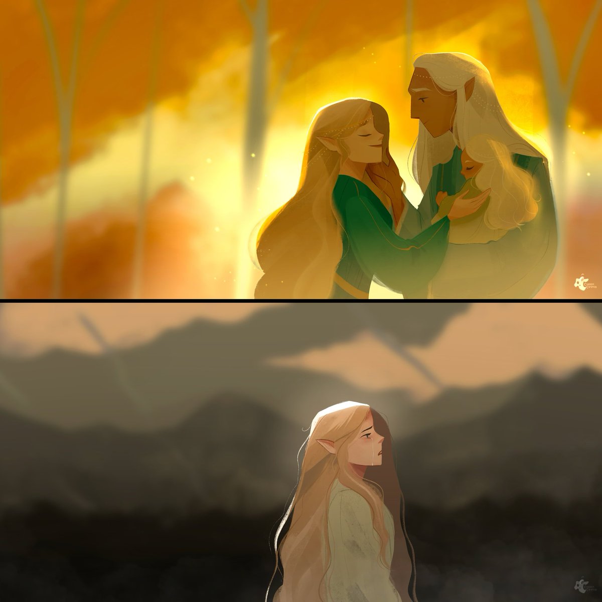 “The war seemed so very far away then“

#LOTR #TheRingsOfPower #Galadriel #Celeborn #Celebrian #ArtistOnTwitter