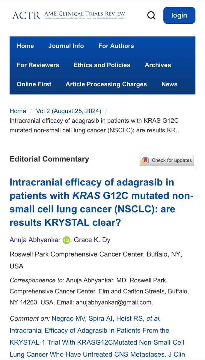 Hot off the press! 

actr.amegroups.org/issue/view/465

#lungcancer #thoraciconcology #krystal #nsclc #adagrasib