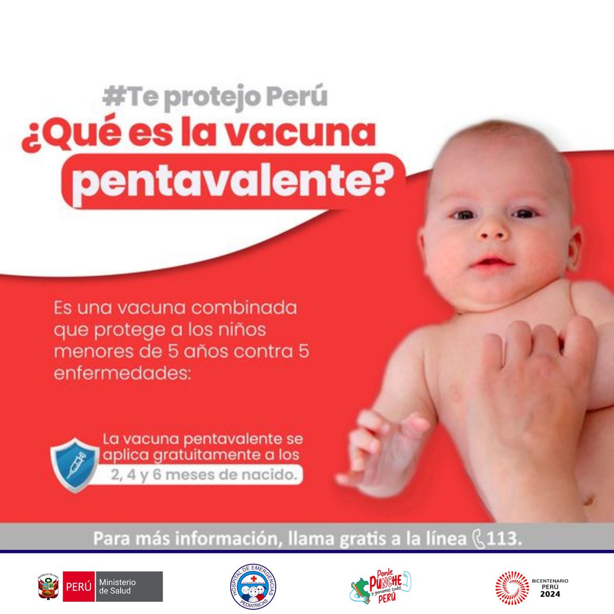 Recuerda, la vacuna #Pentavalente que protege a tus niños contra la #TosFerina, #HepatitisB, #Difteria, #Tétanos y la #HaemophilusInfluenzaB se aplica a los 2, 4 y 6 meses.
Te esperamos en nuestro vacunatorio ubicado en el Jr. Cangallo N°106 (al costado de la Botica Vitafarma).