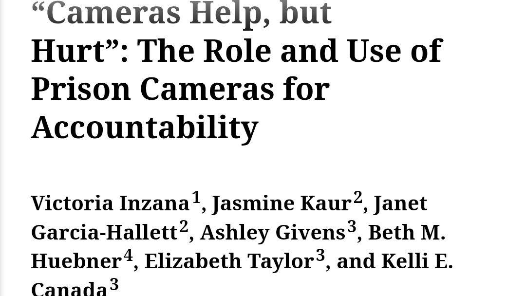 📢Exciting News! Our pub “Cameras Help, but Hurt" about the role/use of prison cameras is out &amp; Open Access! Congrats to <a href="/VictoriaInzana/">Victoria Inzana</a> at <a href="/UMSL_CCJ/">UMSL_CCJ</a> -a brilliant lead author who’s making waves in CJ🌟 Hiring for topnotch talent? Tori is on the market!‼️ 🔗journals.sagepub.com/doi/epub/10.11…