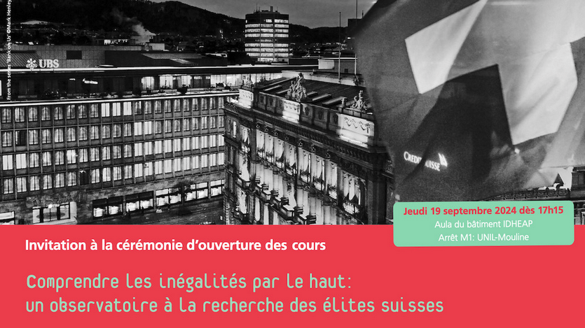 Le Prof. Felix Bühlmann présentera les résultats des recherches menées à l'<a href="/unil/">Université de Lausanne</a> sur les élites et leur influence sur les dynamiques d’inégalités sociales lors de la cérémonie d'ouverture des cours le 19 septembre. Pour y participer: bit.ly/47gghZ4