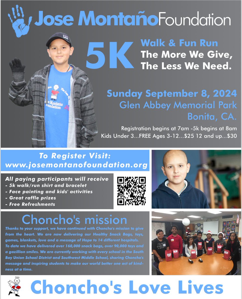 oneboyswish's tweet photo. Help us raise Pediatric Cancer Awareness and support Choncho’s mission, come walk with us. Register now at https://t.co/po1nKYSrhB
Don’t wait, we can’t wait, we must not wait.
Together We Can Make A Difference
We Love You Choncho @Supt_SBUSD @SBUSD_NEWS https://t.co/umFyZGsEB6