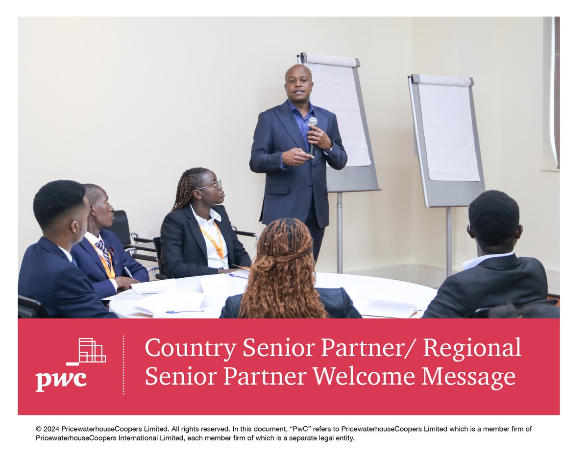 PwC_KE's tweet photo. Peter Ngahu, our Country Senior Partner, warmly welcomed our new Graduate associates with invaluable insights and a touch of humor. 

From practical advice to firm highlights, he’s here to guide the next generation of PwC professionals. #GenZProfessionals #PwCKenya #PwCproud https://t.co/eVsGWPoONy