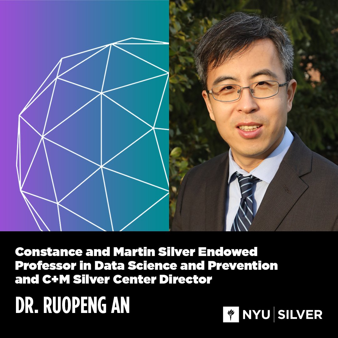 NYU Silver (@nyusilver) on Twitter photo Our leadership in social work innovation has reached another milestone with the appointment of <a href="/Prof_RuopengAn/">Ruopeng An</a> as the inaugural Constance & Martin Silver Endowed Professor in Data Science & Prevention and the Director of the <a href="/CMSCenterNYU/">๐+๐ ๐๐ข๐ฅ๐ฏ๐๐ซ ๐๐๐ง๐ญ๐๐ซ @๐๐๐</a>. Learn more: socialwork.nyu.edu/news/2024/ruopโฆ Our leadership in social work innovation has reached another milestone with the appointment of <a href="/Prof_RuopengAn/">Ruopeng An</a> as the inaugural Constance & Martin Silver Endowed Professor in Data Science & Prevention and the Director of the <a href="/CMSCenterNYU/">๐+๐ ๐๐ข๐ฅ๐ฏ๐๐ซ ๐๐๐ง๐ญ๐๐ซ @๐๐๐</a>. Learn more: socialwork.nyu.edu/news/2024/ruopโฆ