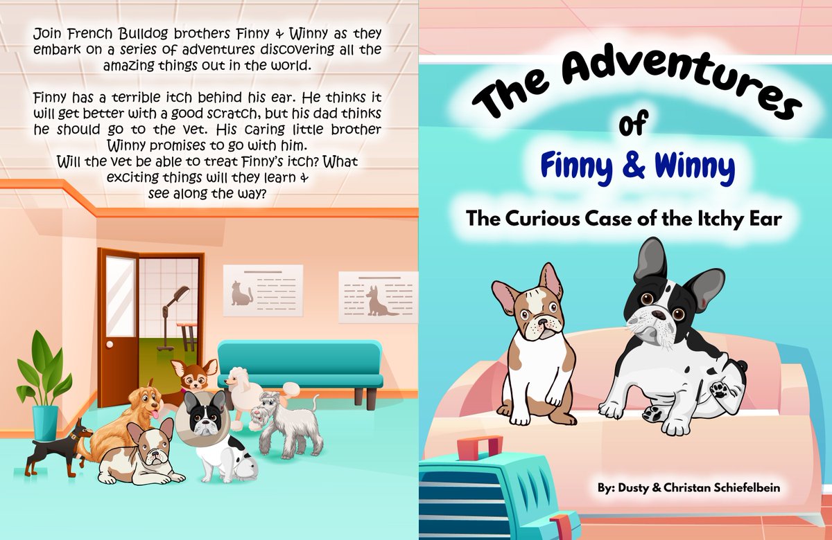 Title of the story is :The Adventures of Finny and Winny" The Curious case of itchy ear. It's the story of Two Bull Dogs. 
Hire me as an Children Book Illustrator  Here: fiverr.com/s/6YERwXR

#Illustrator#IllustrationArtist#childrenbook#storybook
