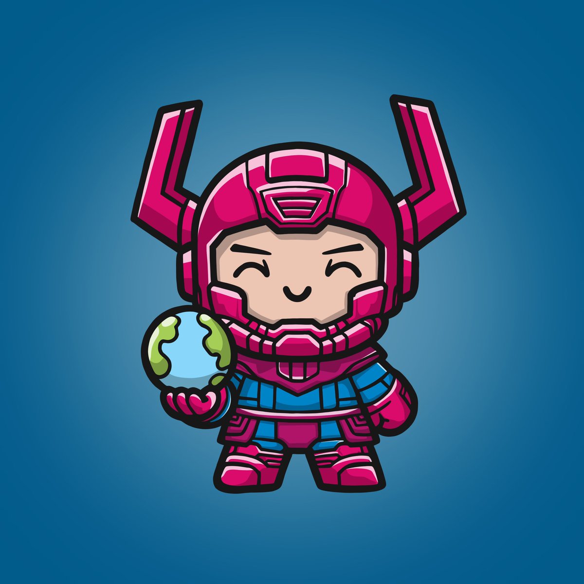 telmitto's tweet photo. “Galactus!” -  The tiniest cosmic threat! 🌌🍴 Meet Chibi Galactus, the cutest devourer of worlds. 💜 #ChibiArt #Kawaii #Galactus https://t.co/xfLCeiEXXE