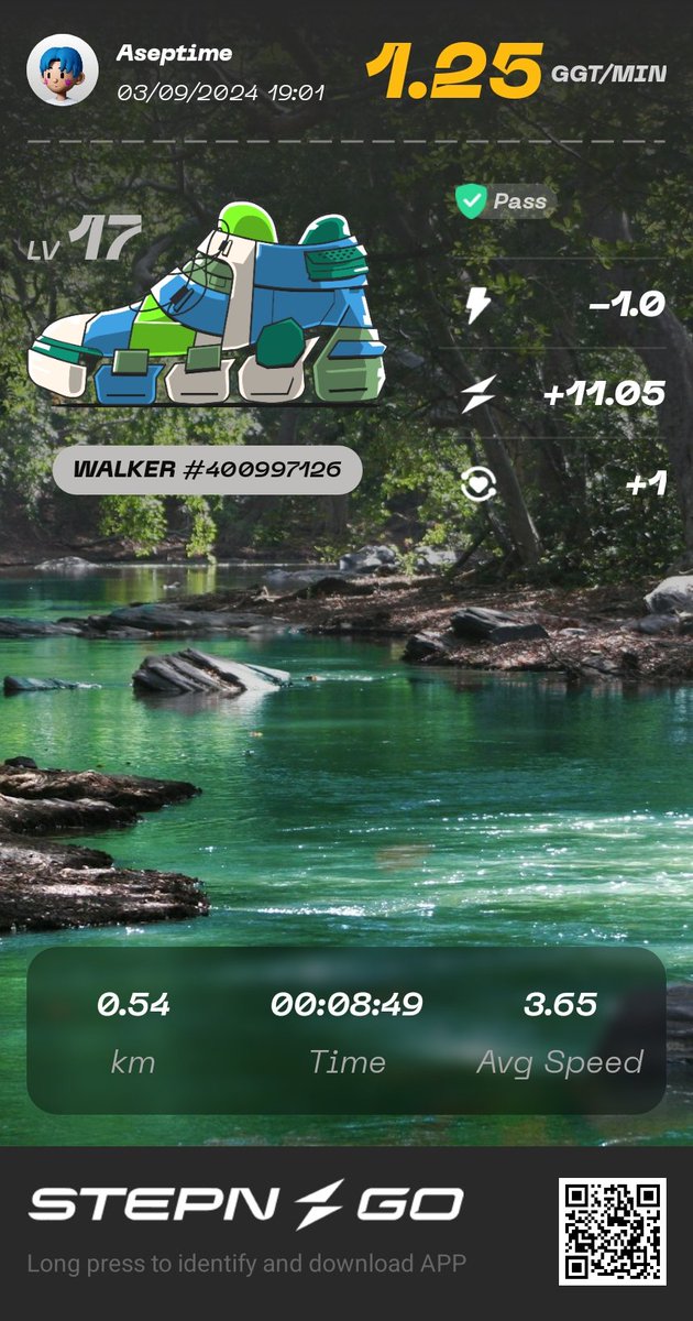 _AsepTime_'s tweet image. Today&apos;s #alphatest, I leveled up my second sneaker to lv.10 amd ready for my first mint. Yay!

@Stepnofficial
#STEPNGO