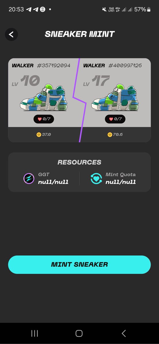 _AsepTime_'s tweet image. Today&apos;s #alphatest, I leveled up my second sneaker to lv.10 amd ready for my first mint. Yay!

@Stepnofficial
#STEPNGO