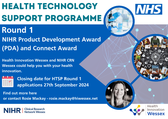 Wessex Health Partners (@wessexhp) on Twitter photo Innovators! <a href="/HIWessex/">Health Innovation Wessex 💙</a> and @NIHRCRNWessex are keen to help you with your ideas!
The Health Technology Support Programme (HTSP) Round 1 NIHR Product Development Award (PDA) closes on 27 September 2024
Find out more here - rb.gy/ph7ra1 Innovators! <a href="/HIWessex/">Health Innovation Wessex 💙</a> and @NIHRCRNWessex are keen to help you with your ideas!
The Health Technology Support Programme (HTSP) Round 1 NIHR Product Development Award (PDA) closes on 27 September 2024
Find out more here - rb.gy/ph7ra1