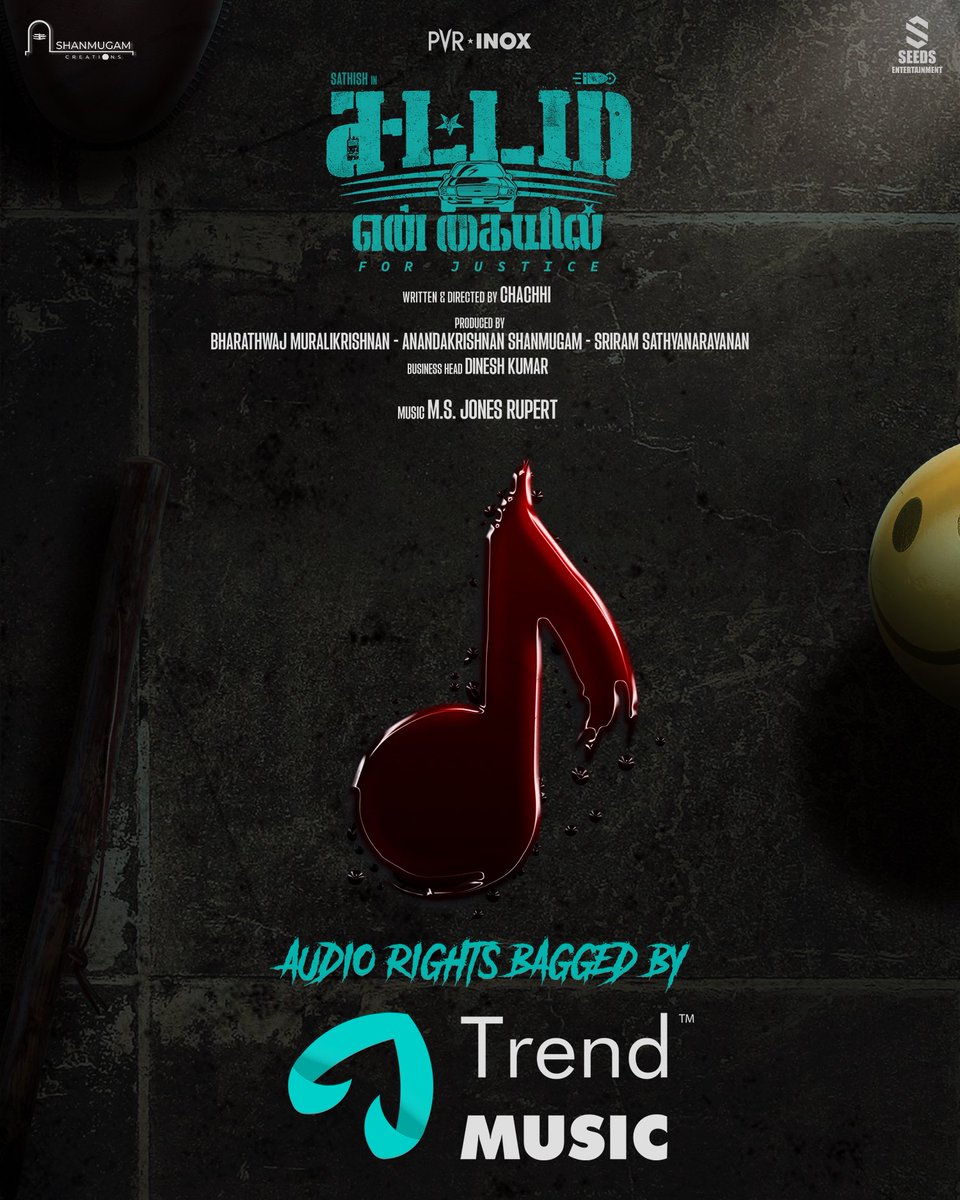Sathish (@actorsathish) on Twitter photo Hey folks, happy to share that we have bagged the #AudioRights of #SattamEnKayil 😍❤️
Get Ready for a Striking Album!!
Directed by <a href="/chachhi150003/">chachhi</a>
<a href="/vidya_pradeep01/">Dr. Vidya Pradeep</a> <a href="/mimegopi/">mimegopi</a> <a href="/ajayraaj/">Ajay Raaj</a> <a href="/Pavelnavagethan/">Pavelnavageethan</a>
<a href="/bharathwaj1119/">SHANMUGAM CREATIONS</a> <a href="/sriramproducer/">Sriram Producer.</a> <a href="/MuthaiahG/">P.G.Muthiah</a> <a href="/martintitus98/">martintitus98</a>
<a href="/Im_Rajakutty/">J.m Raja</a> Hey folks, happy to share that we have bagged the #AudioRights of #SattamEnKayil 😍❤️
Get Ready for a Striking Album!!
Directed by <a href="/chachhi150003/">chachhi</a>
<a href="/vidya_pradeep01/">Dr. Vidya Pradeep</a> <a href="/mimegopi/">mimegopi</a> <a href="/ajayraaj/">Ajay Raaj</a> <a href="/Pavelnavagethan/">Pavelnavageethan</a>
<a href="/bharathwaj1119/">SHANMUGAM CREATIONS</a> <a href="/sriramproducer/">Sriram Producer.</a> <a href="/MuthaiahG/">P.G.Muthiah</a> <a href="/martintitus98/">martintitus98</a>
<a href="/Im_Rajakutty/">J.m Raja</a>
