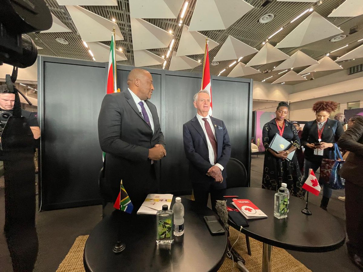 nfvfsa's tweet photo. This morning at the Producers Lounge, powered by the NFVF, Minister of Sport, Arts and Culture Mr Gayton McKenzie signed the updated South Africa - Canada co-production treaty with High Commissioner for Canada in South Africa, Mr Chris Cooter in Cape Town. #MIPAfrica #fameweek https://t.co/zLOcW1U2FX