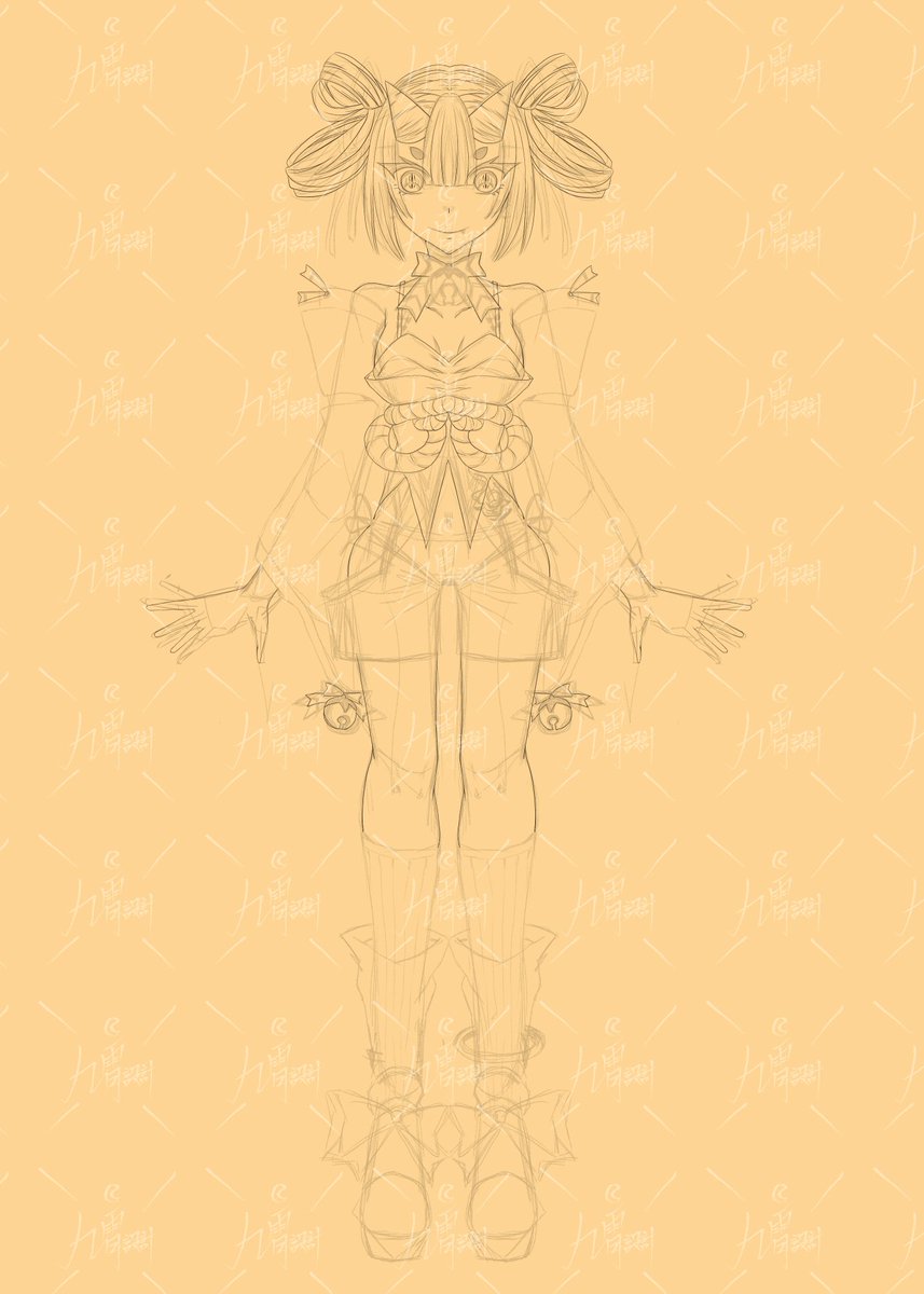 jiuxiao_palace's tweet image. 開新設 #賣小孩啦 #V皮
姓名：百鬼 結結
種族：鬼人
喜愛蝴蝶結,有個食量大的妹妹
之後會繼續畫 #有喜愛愛請私訊 
目前會畫完正面
有委託會畫完三視及詳細至內衣褲(?