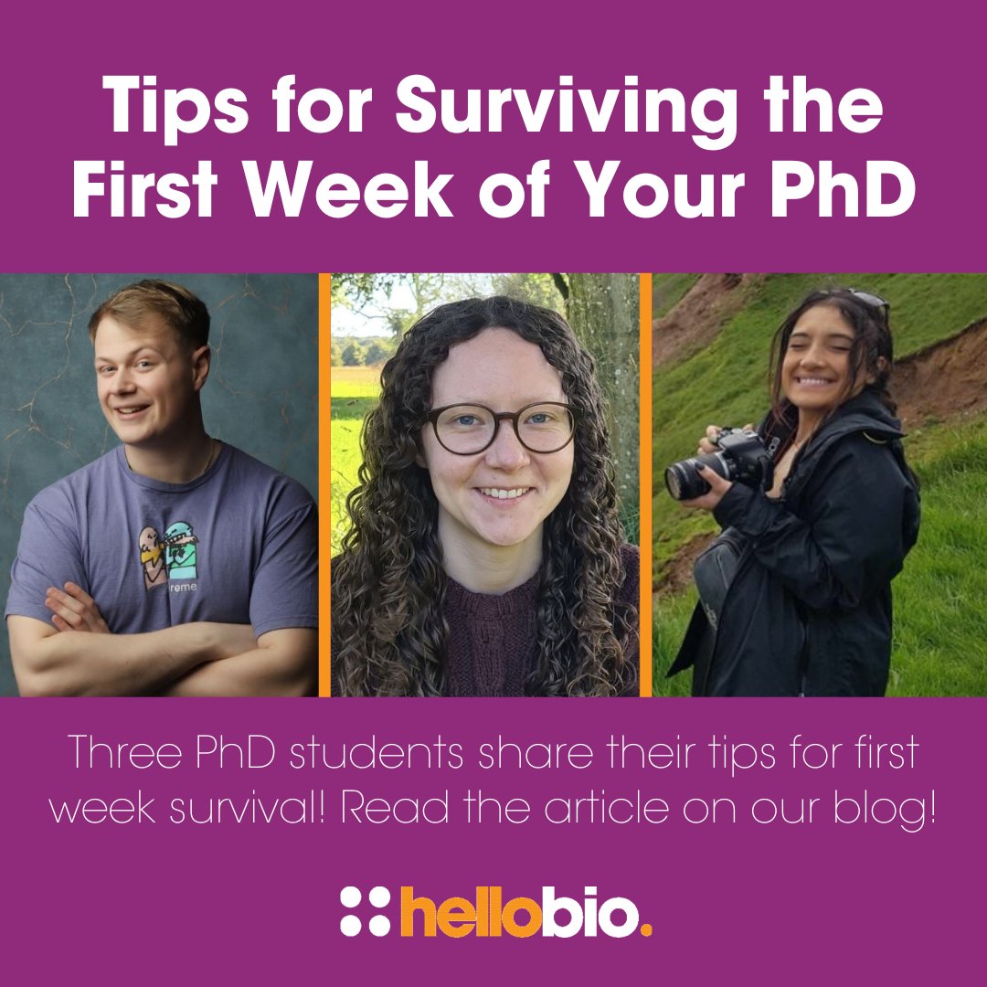 We asked three current life science PhD students for their top tips on making it through that all-important first week! 💪

Check out this great advice from Seph Nelson, Katie Kamenish &amp; Shannon Lacey: ow.ly/EJts50Te5tU

#PhDhelp #PhDsupport #PhDforum #PhDtips #PhDadvice