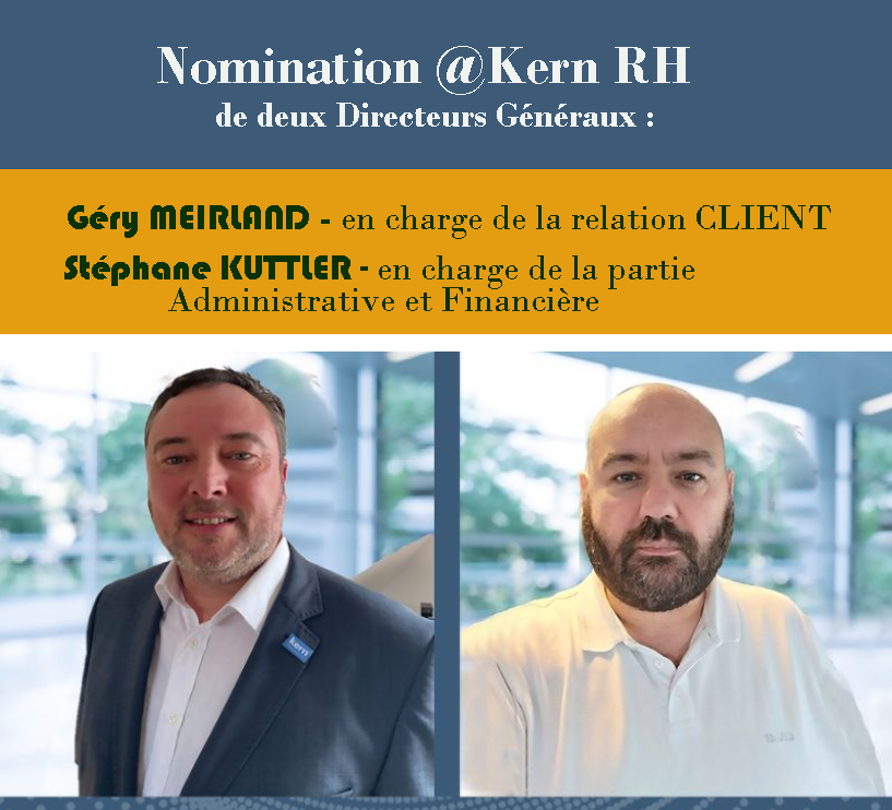 KRHSolutions's tweet photo. 📢Nomination de deux DG à la tête de Kern RH Solutions ! https://t.co/wSDHtLJKIg