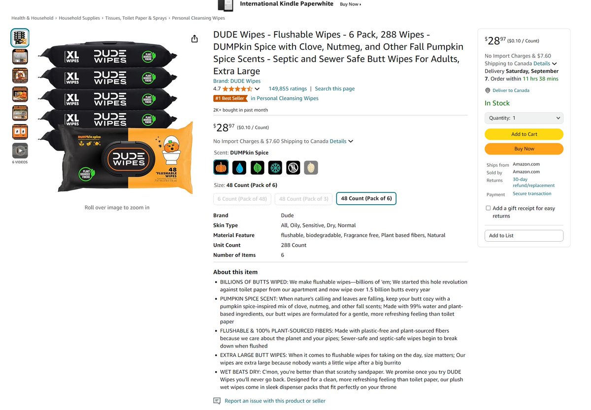 It is that time of year again!   Pumpkin spice all the things.   Friend gave me these last year, they are now a must have.   <a href="/DUDEwipes/">DUDE Wipes</a>