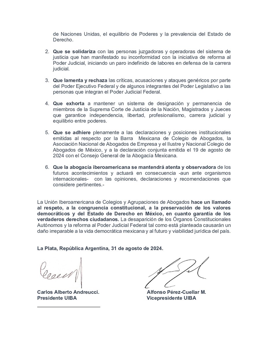 Por el Respeto a la Carrera Judicial: Garantizando Independencia y Equilibrio de Poderes ante la Propuesta de Reforma Constitucional y Judicial en México: <a href="/uiba_oficial/">UIBA</a> 
#CarreraJudicial #IndependenciaJudicial #ReformaConstitucional #EquilibrioDePoderes #Justicia #Derecho #UIBA