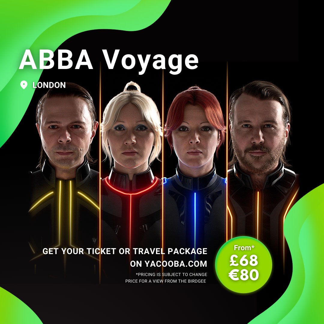 📢 🎤“GIMME, GIMME, GIMME” a ticket to ABBA Voyage! Get your ticket and travel package to see ABBA’s avatars and their ten-piece band in London!
👉 yacooba.com/events/abba-vo… 👈

#ABBAVoyage #tickets #music #securebooking #ABBA #dancingqueen #london #ticketandtravelpackages #yacooba