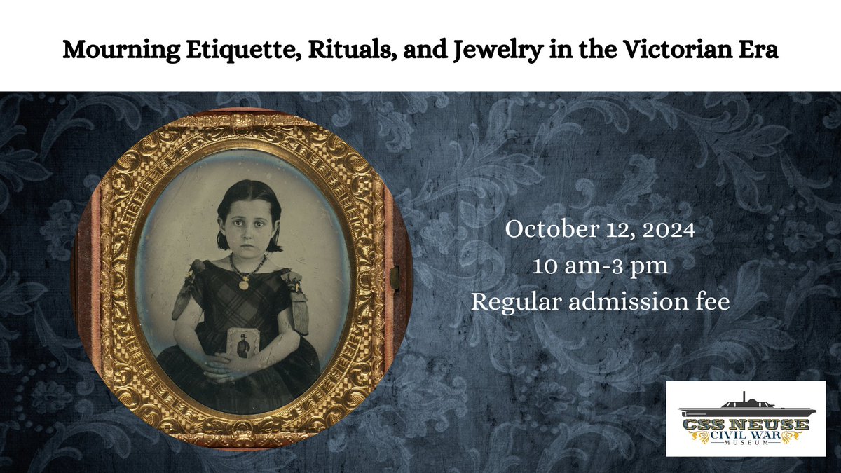 Have you ever wondered why people wear black to funerals? Or how did people in the Victorian era mourn the loss of their loved ones? Join us on October 12 to explore the answers to these questions with reenactor and historian Thomas Bailey.