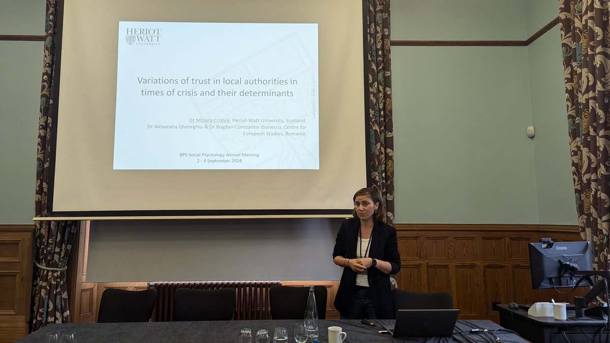 One of our members of the committee <a href="/MioCristea/">Mioara Cristea-Sanmarty, PhD</a> presenting her research exploring variations and determinants of trust in local authorities during times of crisis