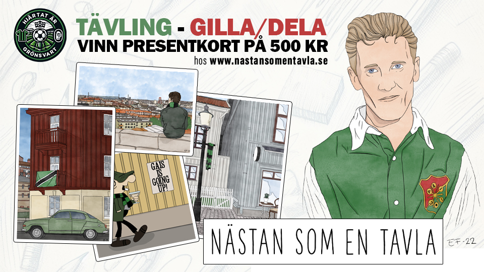 TÄVLA &amp; VINN PRESENTKORT PÅ 500 SPÄNN FRÅN NÄSTAN SOM EN TAVLA!
💚Gilla och dela vårt tävlingsinlägg på Facebook, Instagram eller X/Twitter (eller på samtliga tre plattformar för större chans att vinna)
#gais #tävling #nastansomentavla #grönsvart #digitalkonst #prints #fotboll