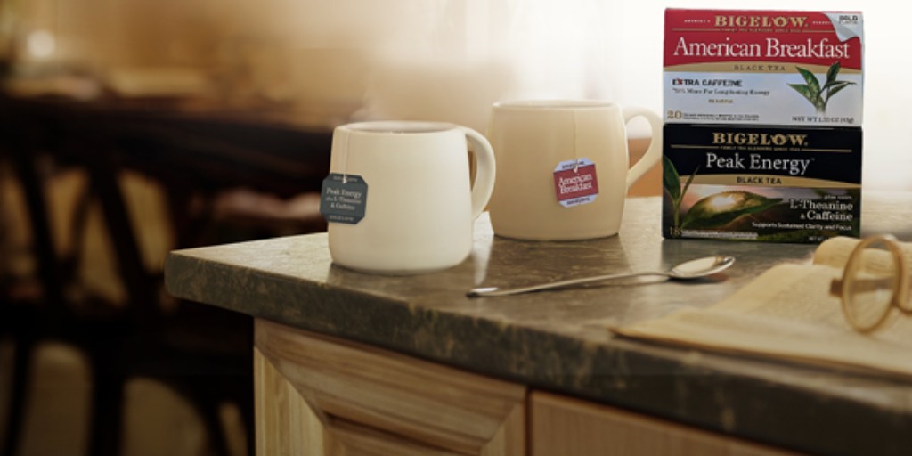Take 20% off Bigelow Peak Energy black tea using code XCAFFEINE20 at checkout! With extra l-theanine &amp; caffeine, this tea will keep you focused &amp; alert without the jitters. #bigelowtea bit.ly/4ctSWUo