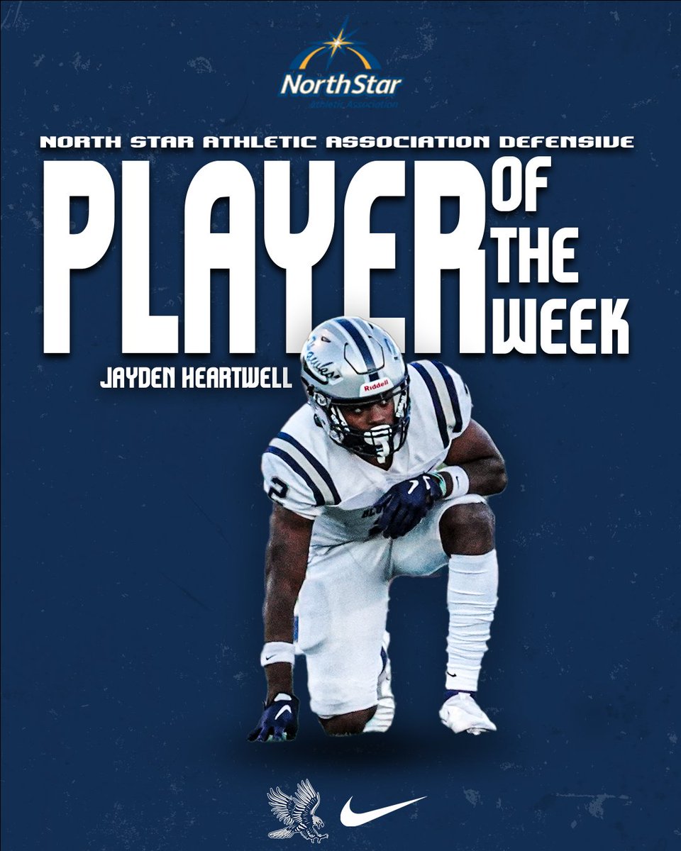 🏈| Jayden Heartwell is your North Star Athletic Association Defensive Player of the Week!

Check out the release from the NSAA here↙️
playnorthstar.com/news/2024/9/2/…

#HawksAreUp