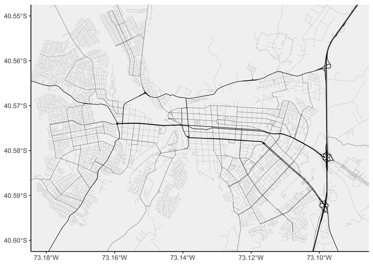 bastimapache's tweet photo. Tutorial de R para hacer mapas con calles y avenidas en {ggplot2} usando datos geográficos de OpenStreetMap https://t.co/gkIWUW8tfZ #Rstats https://t.co/suOlURD8uM