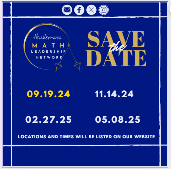 Excited to collaborate with you at our next meeting on September 19!  #HMLN #HTXmathleaders