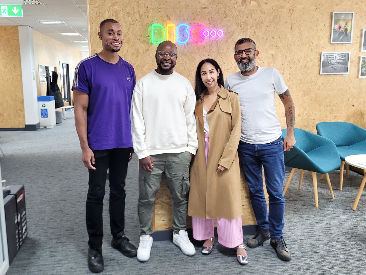 Let's hear it for all the Rs!📸
Fab to see Reddy + Rubbi from <a href="/Skills4AllSE/">Skills 4 All | Award Nominated Social Enterpise</a>
skills4all.org 
Pictured with Renardo, Studio Support Worker / Videographer at DISC &amp; Ravinder, Managing Director at Digital Advantage. 
Great to show you around today! #Digital #Education #SEND