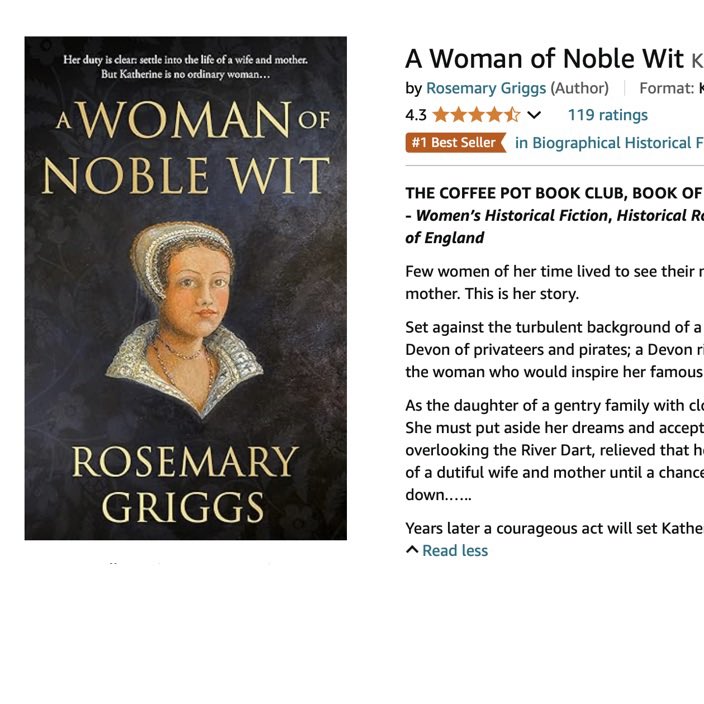 RAGriggsauthor's tweet image. #Bestseller 

 How about that ! I’m at Number 1 in the USA 

#HistoricalFiction #TudorTuesdsy #womeninhistory