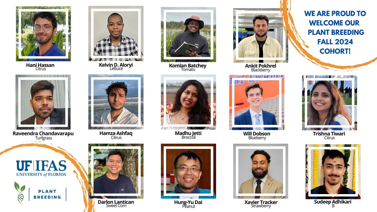 UF/IFAS-PlantBreeding (@ufplantbreeding) on Twitter photo Welcome to our fantastic group of Fall 2024 students!
<a href="/UFPlantbreeding/">UF/IFAS-PlantBreeding</a> now has 39 students ready to lead the next generation of plant breeders!
<a href="/UF_IFAS/">UF IFAS Solutions</a> is #1 for Plant Breeding! Welcome to our fantastic group of Fall 2024 students!
<a href="/UFPlantbreeding/">UF/IFAS-PlantBreeding</a> now has 39 students ready to lead the next generation of plant breeders!
<a href="/UF_IFAS/">UF IFAS Solutions</a> is #1 for Plant Breeding!