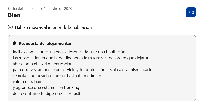 Marco___Scevola's tweet photo. Estaba leyendo unos comentarios de un hostal, me han sorprendido las respuestas de la dueña a los turistas cuando no le dejan una buena nota de calificación 😂 https://t.co/hybCzjNC7n